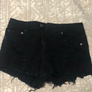 Black American eagle jean shorts